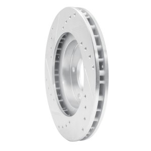 Infiniti I30 Brake Rotor (1) - Front Right - R1 Concepts - Drilled & Slotted - Silver - `99-`01